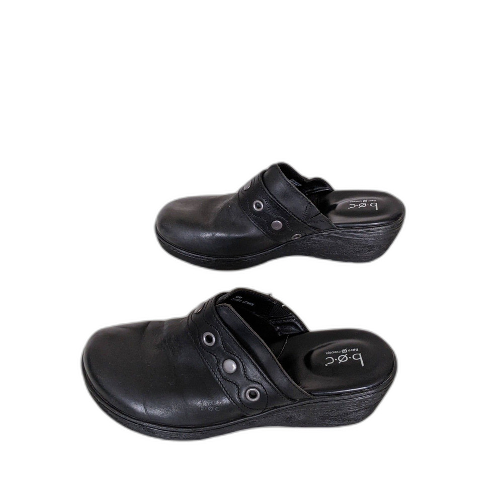 B.O.C. Women's Slip On Born Black Leather Rivet Mule Shoes , Size 10M - Picture 4 of 8